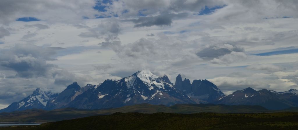 We hiked from the valley on the other side of the pointy peaks on the right all the way around to the last valley on the left - 60 km or so in total